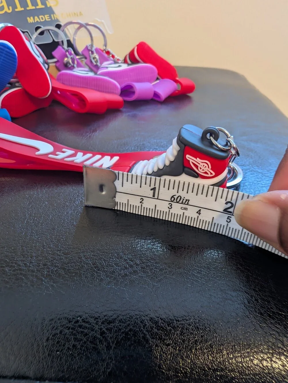 Nike Red, Blue, Purple & Pink Mini Sneaker Keychains - Set 12